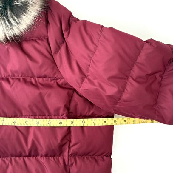 Lands' End Women's Wine Red Hooded Down Zip Puffer Coat - Plus 2X Petite - Picture 4 of 10